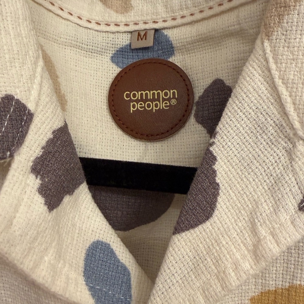 Common People Brushstroke Shirt Men’s M Multicolor Camp Collar Resort NWT Resort - Picture 8 of 16